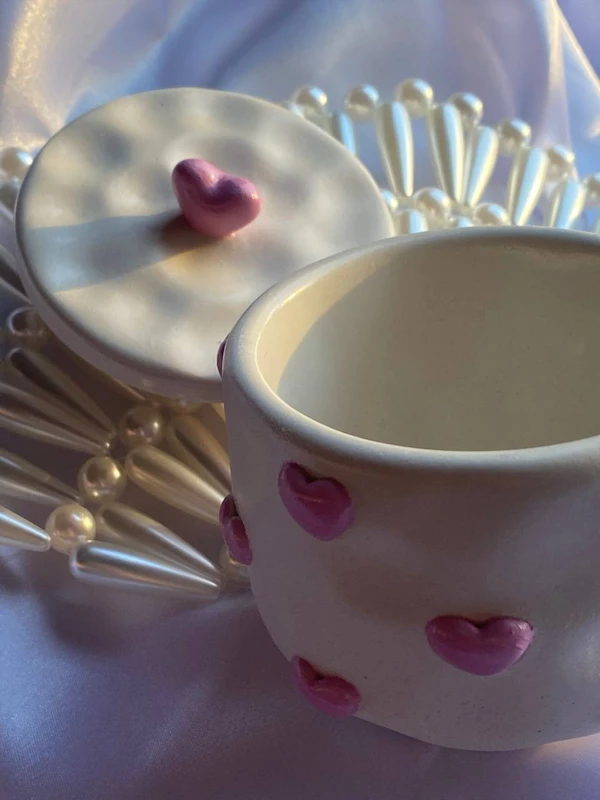 Шкатулка и тарелочка с сердечками